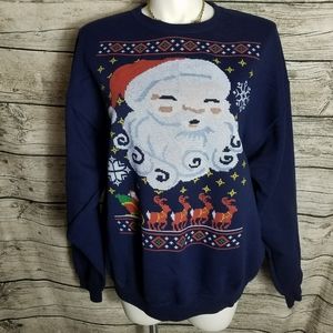 rare !!! vintage santa claus big logo sweatshirt vintage usa jumper pullover 2XL